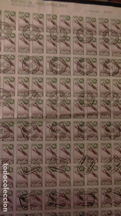 Briefmarken: Pliego hoja completa Montepio lineas aereas Iberia 50 centimos verde