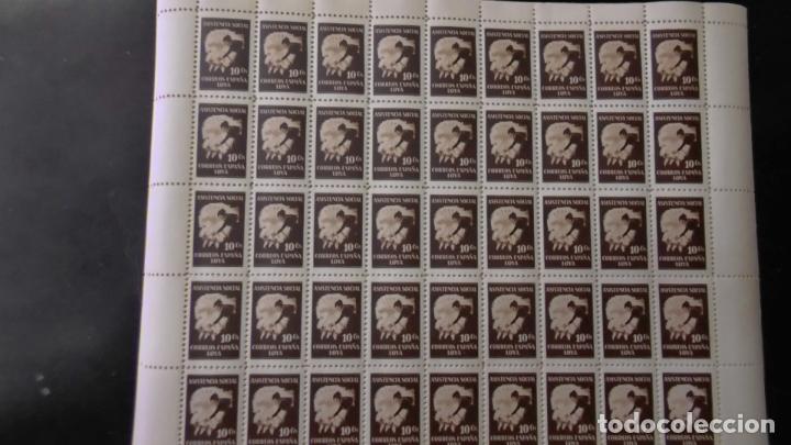 Briefmarken: Pliego hoja completa asistencia social LOYA 10 centimos falange