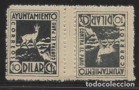 Selos: DILAR -GRANADA- 10 CTS.PAREJA CAPICUA- CONTRA EL PARO - VER EDIFIL N&ordm; 4 AL 13 VER FOTO