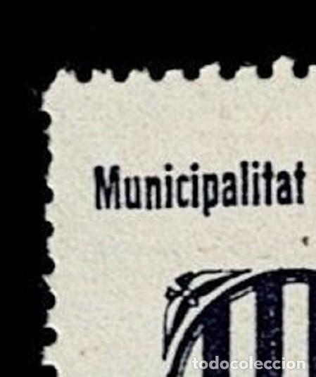 Briefmarken: CL8-4 Guerra Civil SARRAL (Tarragona). Municipalitat de Sarral Ajut Refugiats Variedad FLORON ROTO V