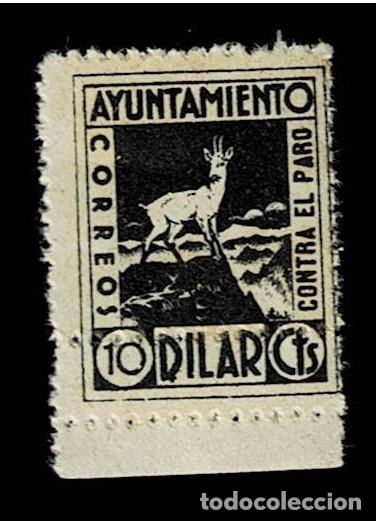 Selos: Guerra Civil DILAR Contra el Paro CABRA MONTES Fesofi n&ordm; 4 con DOBLE DENTADO HORIZONTAL Valor 10 cts