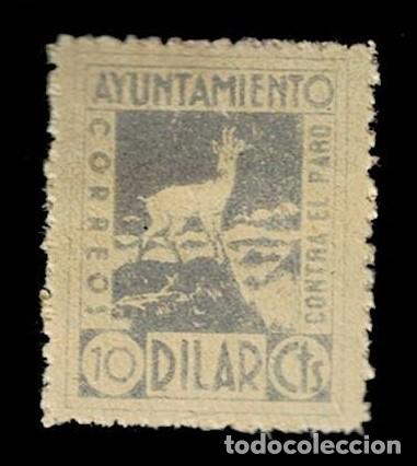 Selos: Guerra Civil DILAR Contra el Paro CABRA MONTES Fesofi n&ordm; (NO MENCIONADO) Valor 10 cts Color GRIS s.