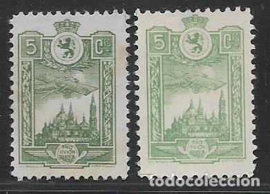 Briefmarken: ZARAGOZA, 5 CTS,- VARIEDAD DE COLOR,- VER FOTO
