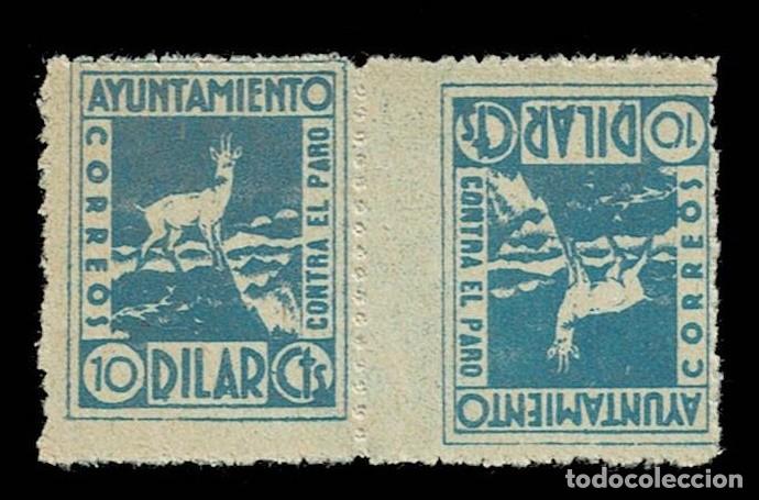 Selos: Guerra Civil DILAR Contra el Paro CABRA MONTES Fesofi n&ordm; 8 Pareja CAPICUA con DOBLE DENTADO Valor 10