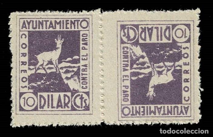 Selos: Guerra Civil DILAR Contra el Paro CABRA MONTES Fesofi n&ordm; 13 Pareja CAPICUA DENTADO Valor 10 cts co