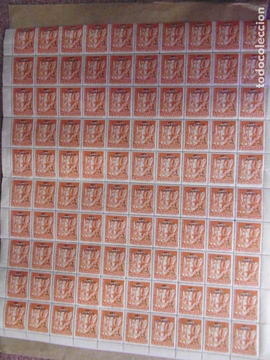 Briefmarken: Pliego 100 sellos Ayuntamiento Barcelona impuestos indirectos 1 peseta