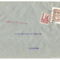 Sellos: 1937 CARTA CENSURA LEÓN. GUERRA CIVIL. PARO OBRERO + 30C. ISABEL