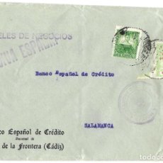 Sellos: 1937 CARTA CENSURA JEREZ (CÁDIZ). GUERRA CIVIL. SELLO REPÚBÚBLICA + TASA SELLO PROVINCIAL