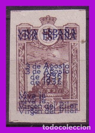 Briefmarken: Sello local, Guerra Civil, Zaragoza, Fesofi n&ordm; 9d * * variedad
