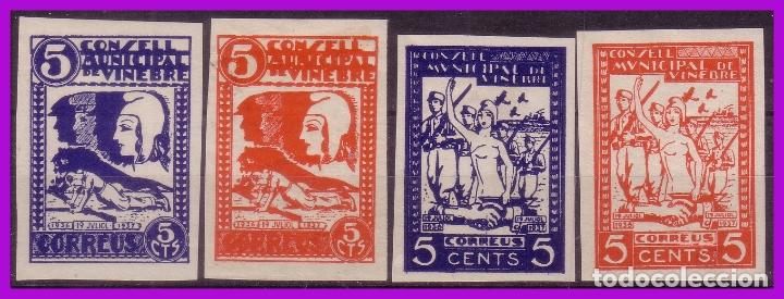 Briefmarken: Guerra Civil, Sellos locales, Tarragona, VINEBRE, Fesofi n&ordm; 9s a 12s *