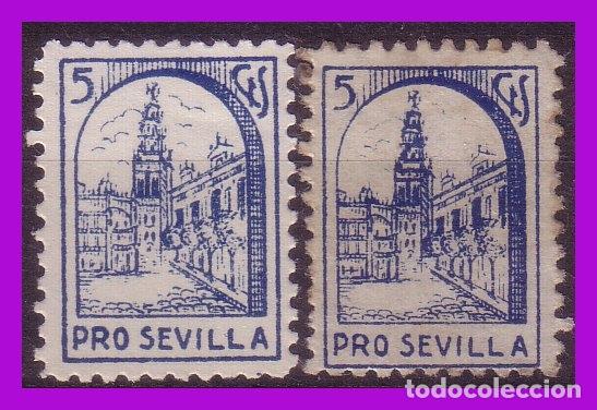 Timbres: Guerra Civil, Sellos locales, SEVILLA, Sevilla, Fesofi n&ordm; 5 y 6 * *