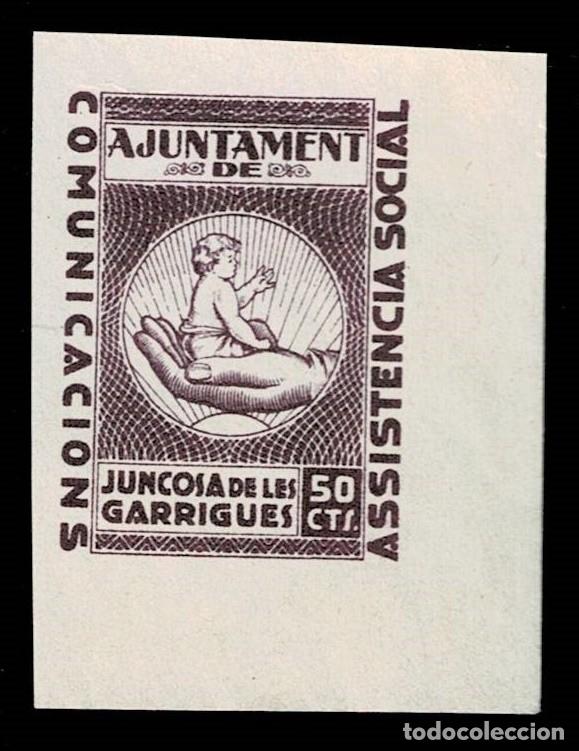 Briefmarken: 0160 Guerra Civil JUNCOSA DE LES GARRIGUES LES GARRIGUES Fesofi n&ordm; 4s SIN DENTAR Valor 50 cts Color
