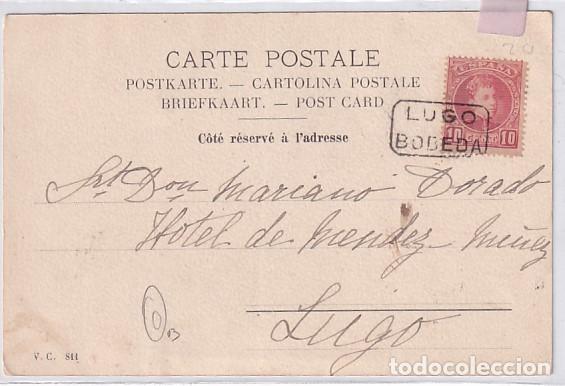 Sellos: Postal circulada con carter&iacute;a de B&oacute;veda Lugo - Foto 1