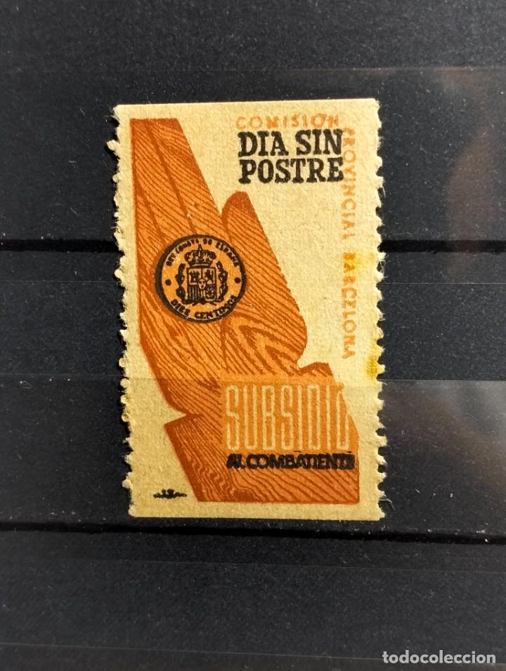 Briefmarken: España Guerra Civil sellos viñeta día sin postre subsidio al combatiente año 1936 bando republica