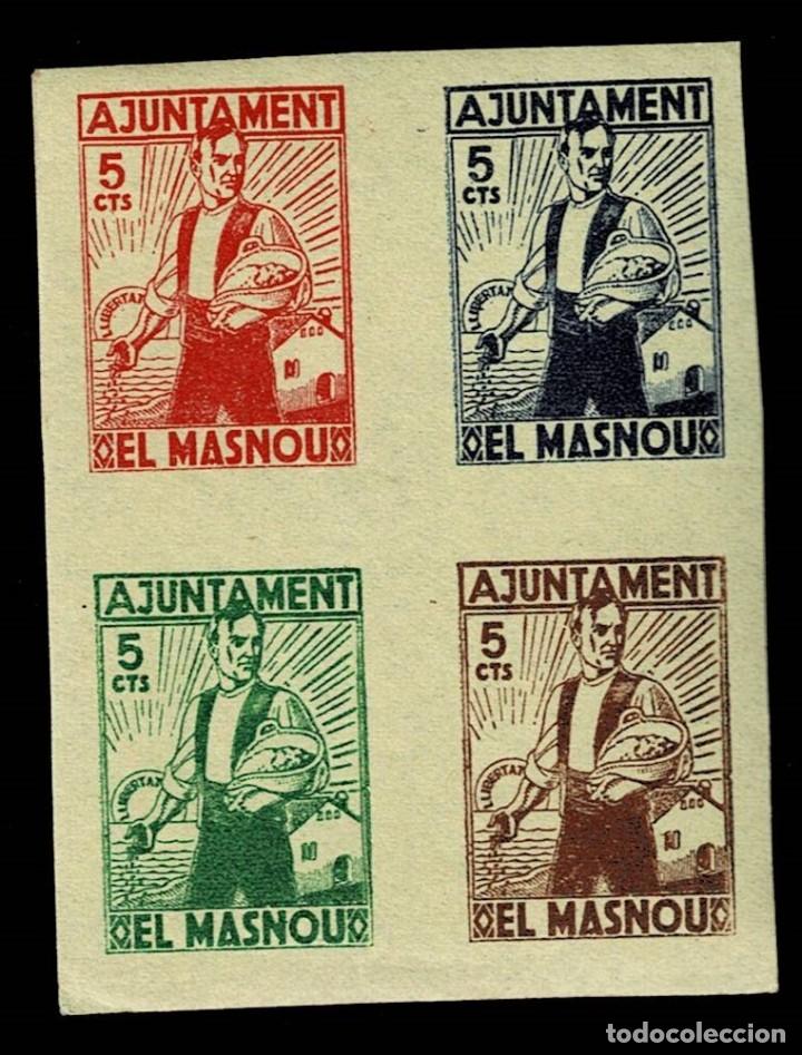 Selos: A6-5 Guerra Civil EL MASNOU Fesofi n&ordm; 7a SIN DENTAR Valor 5 cts Color MULTICOLOR Sin fijasell