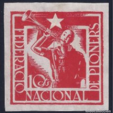 Sellos: FEDERACIO NACIONAL DE PIONERS. 10 CTS. SIN DENTAR. ESCASO. MNG.. Lote 341480748