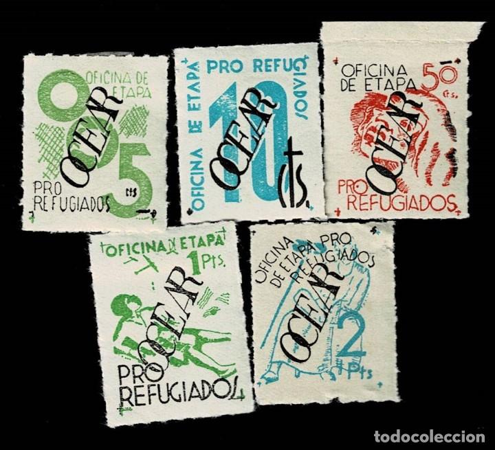 Sellos: CL8-20 Guerra Civil O.C.E.A.R. Oficina de Etapa PRO REFUGIADOS Nuevos con fijasellos