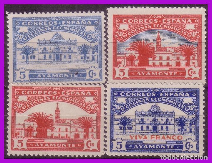 Briefmarken: Guerra Civil, Locales, Ayamonte HUELVA, FESOFI n&ordm; 7 a 10 * *