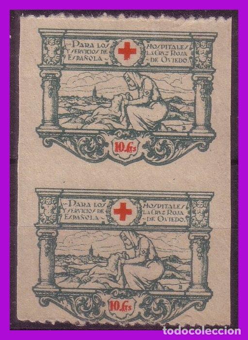 Briefmarken: Guerra Civil, Locales, Oviedo, &Aacute;STURIAS, FESOFI n&ordm; 2sdv y h (*) B2, variedad