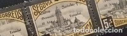 Timbres: S-III-I-II Guerra Civil SEGOVIA Suscripcion Patriotica Tripticos (Tipos III- I - II) con LUTO ALRR