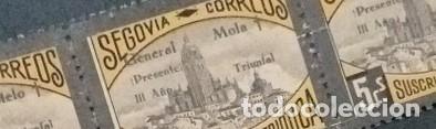Stamps: S-I-II-III Guerra Civil SEGOVIA Suscripcion Patriotica Tripticos (Tipos I-II-III) con LUTO ALRREDE