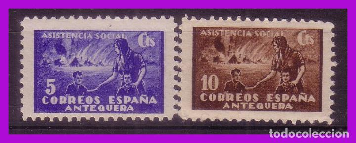Briefmarken: Guerra Civil, Locales, Antequera, M&Aacute;LAGA, FESOFI N&ordm; 13 y 14 * *
