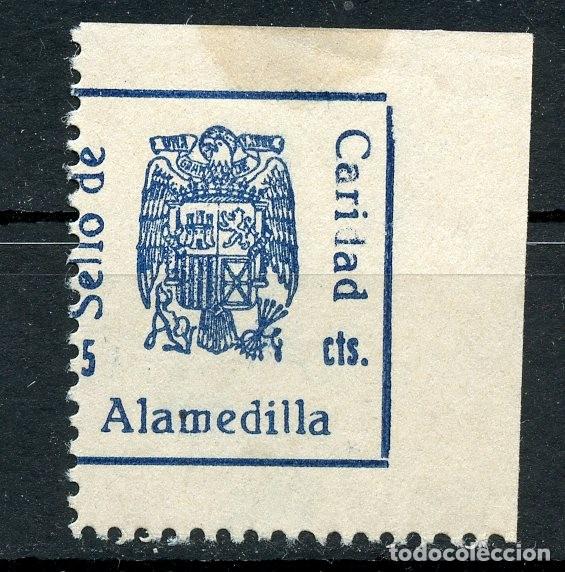 Francobolli: ALAMEDILLA (GRANADA) SELLO LOCAL DE GUERRA CIVIL ALLEPUZ-EDIFIL N&ordm; 1a AZUL OSCURO VARIANTE DENTADO