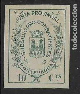 Briefmarken: PONTEVEDRA. 10 CTS,- SUBSIDIO PRO-COMBATIENTE.- SIN DENTAR- VER FOTO