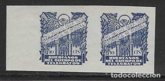Briefmarken: HUERFANOS DEL CUERPO DE CORREOS, PAREJA SIN DENTAR,-VER FOTO