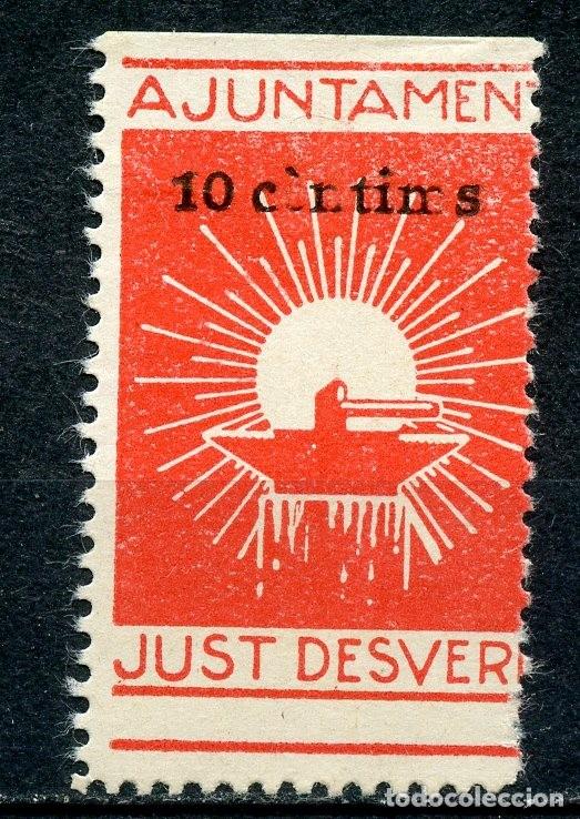 Stamps: ESPA&Ntilde;A GUERRA CIVIL.LOCAL REPUBLICANO SANT JUST DESVERN. EDIFIL 7 SOBRECARGA INCOMPLETA