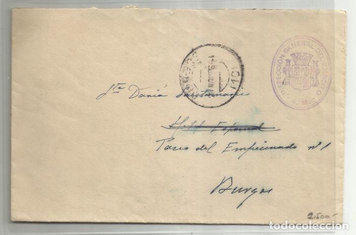 Sellos: circulada y escrita 1936 de inspector general del ejercito a burgos - Foto 2