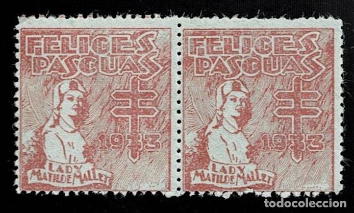 Briefmarken: 0075 PRO TUBERCULOSOS Vi&ntilde;etas DE LADY MATILDE MALLET Sin goma