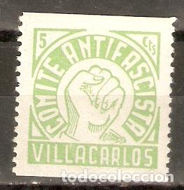 Selos: PATRIOTICOS VILLACARLOS SELLO ANTIFASCISTA NUEVO SIN FIJASELLOS