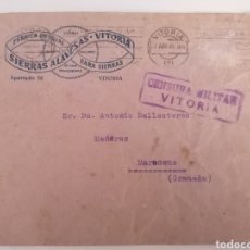 Sellos: VITORIA A MARACENA, GRANADA. SIERRAS ALAVESAS. ABR. 1939. CENSURA MILITAR VITORIA. Lote 362624385