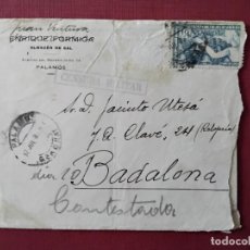 Sellos: CIRCULADA Y ESCRITA 1939 ALMACEN SAL DE PALAMOS GIRONA A BADALONA BARCELONA CON CENSURA MILITAR. Lote 363062730