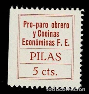 Selos: Guerra Civil PILAS Pro PARO OBRERO y Cocinas Economicas Fesofi n&ordm; 6 Color ROSA Valor 5 cts Con fijas