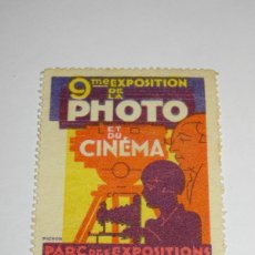 Sellos: VIÑETA 9 EXPOSITION DE LA PHOTO ET DU CINEMA 1932, BUEN ESTADO. Lote 366571986