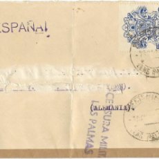 Sellos: 1938CA CARTA LAS PALMAS DE GRAN CANARIA A ALEMANIA