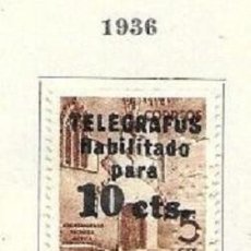 Francobolli: EDIFIL 9 TELEGRAFOS BARCELONA 1936 ESPAÑA LOCALES CON FIJA SELLOS NUEVOS. Lote 367882586