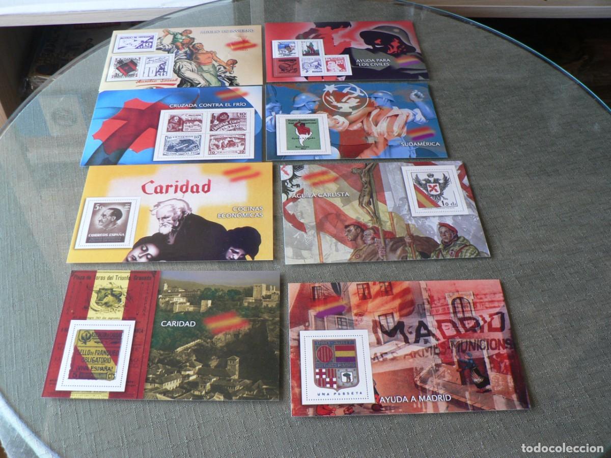 Selos: LOTE DE 57 LAMINAS FACSIMILAR DE SELLOS DE LA GUERRA CIVIL EDITADOS POR CORREOS