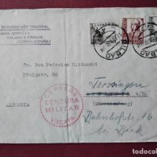 Francobolli: CIRCULADA 1938 DE BILBAO A ROTTWEIL Y REEXPEDIDA A TROSSINGEN ALEMANIA CON CENSURA MILITAR
