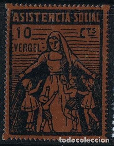 Francobolli: 1008. Sello vi&ntilde;eta VERGEL (Alicante) 10 cts, guerra civil *