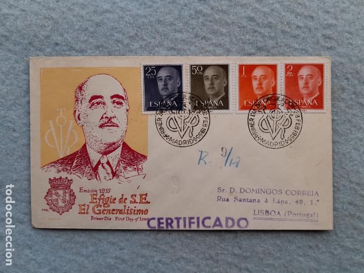 Sellos: Sobre Circulado General&iacute;simo Franco - Foto 1