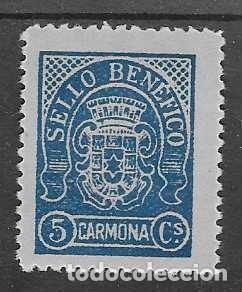 Briefmarken: CARMONA.-SEVILLA. 5 CTS.--AZUL-SELLO BENEFICO- VER FOTO