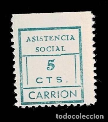 Briefmarken: Guerra Civil CARRION DE LOS CESPEDES Asistencia Social Fesofi n&ordm; 2 Color VERDE Sin fijasellos