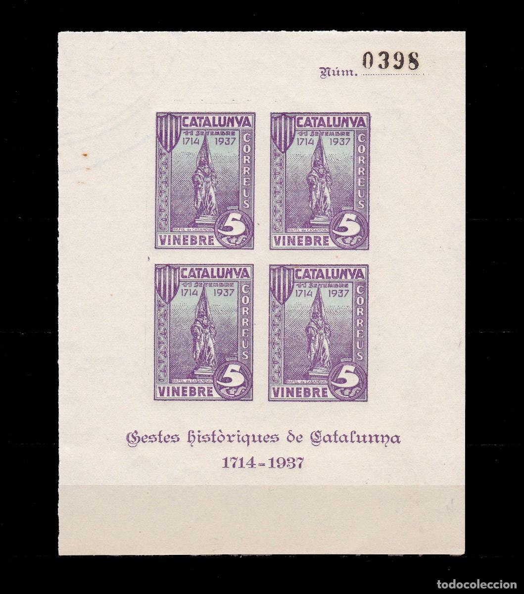 Briefmarken: VINEBRE -HOJA BLOQUE SIN DENTAR - 1937 , 5 CTMS.