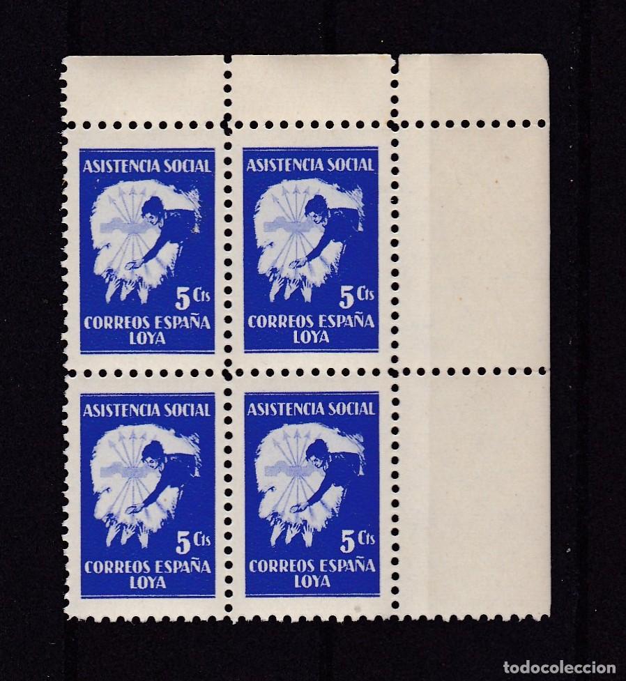 Stamps: LOYA - ASISTENCIA SOCIAL - BLOQUE DE 4 , --- 5 CENTIMOS.