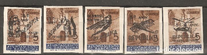 Briefmarken: BARCELONA 1936 EDIFIL NE 17/21** NUEVO SIN FIJASELLOS