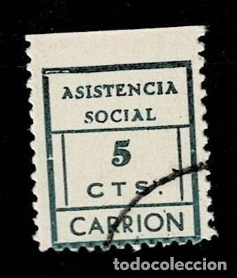 Briefmarken: Guerra Civil CARRION DE LOS CESPEDES Asistencia Social Fesofi n&ordm; 3 Color VERDE AZULADO Usado