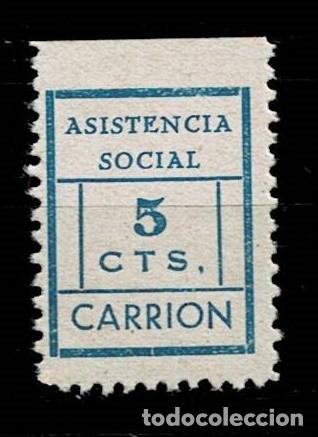 Briefmarken: Guerra Civil CARRION DE LOS CESPEDES Asistencia Social Fesofi n&ordm; 7 Color AZUL s. ROSADO Sin fijasell